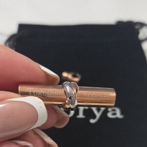 Rose Gold and Silver cremation Engraved Necklace